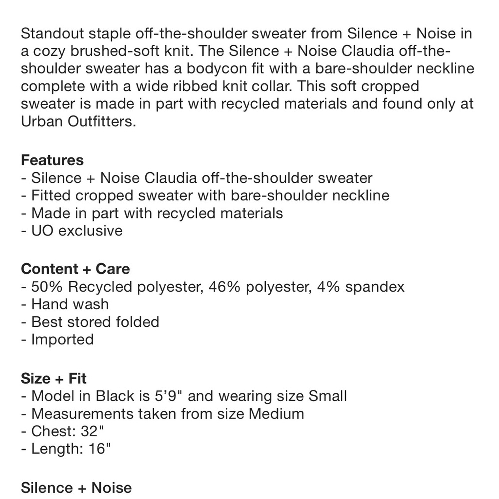 Urban Outfitters Silence + Noise Olive Off Shoulder Sweater - Picture 5 of 5